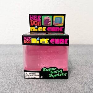 Schylling Original Pink NeeDoh Nice Cube Super Solid Squish Fidget Toy